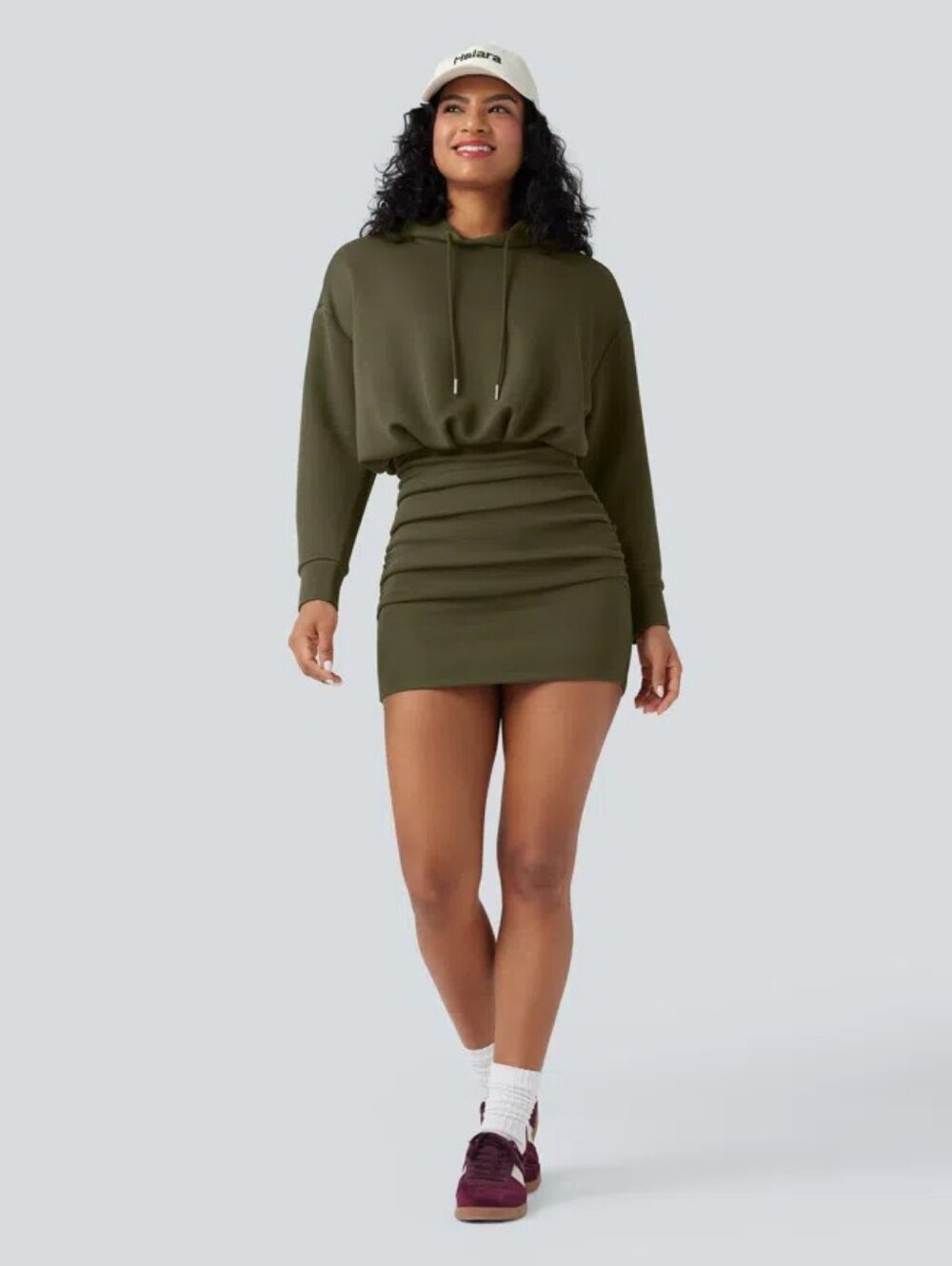 HALARA SpacerTek Bodycon Mini Hoodie Dress SIZE L